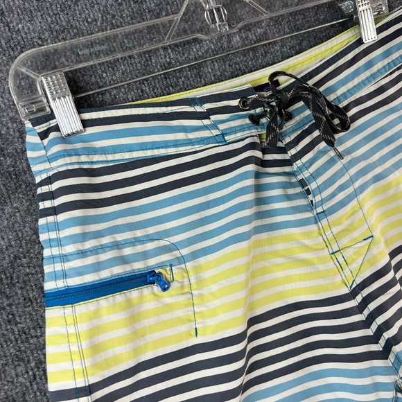 Patagonia Swim Trunks Adult 32 Medium Blue Yellow Board Shorts Bathing Suit Men - Picture 3 of 12